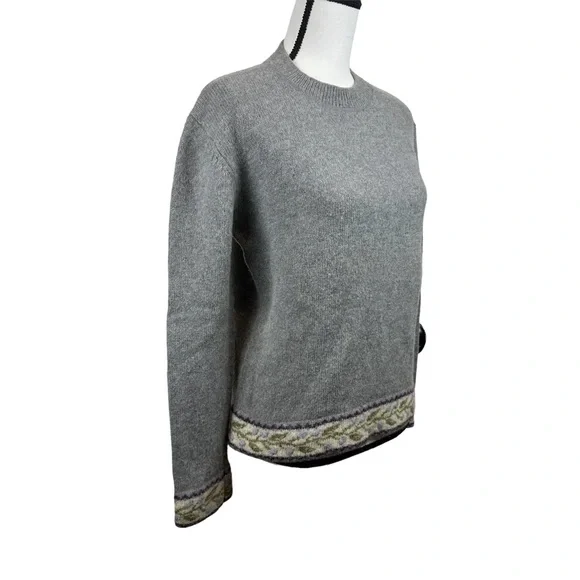 Woolrich Women's Wool Pewter Gray Sweater
with Hem and Cuff Accents Size M - Picture 6 of 16